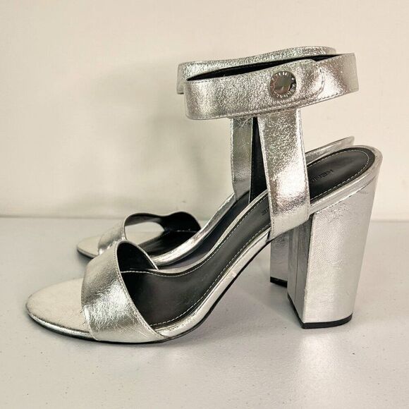 Kendall & Kylie Silver Chrome Silver Block Heel Sandals - Picture 3 of 6